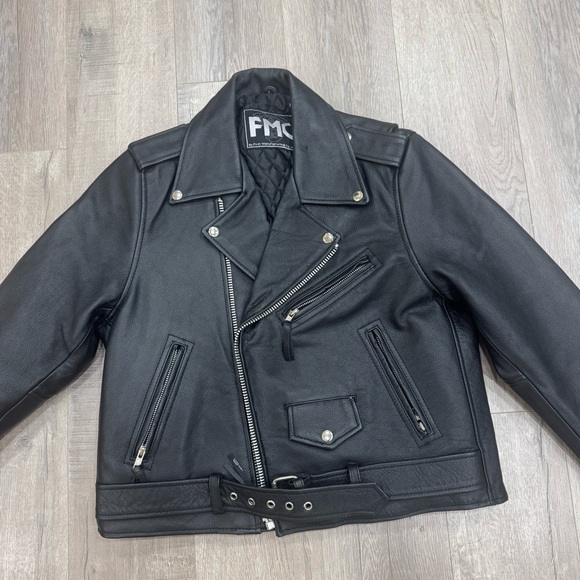 First Manufacturing Company FMC Leather Motorcycle Jacket Superstar Women Large - Picture 3 of 10